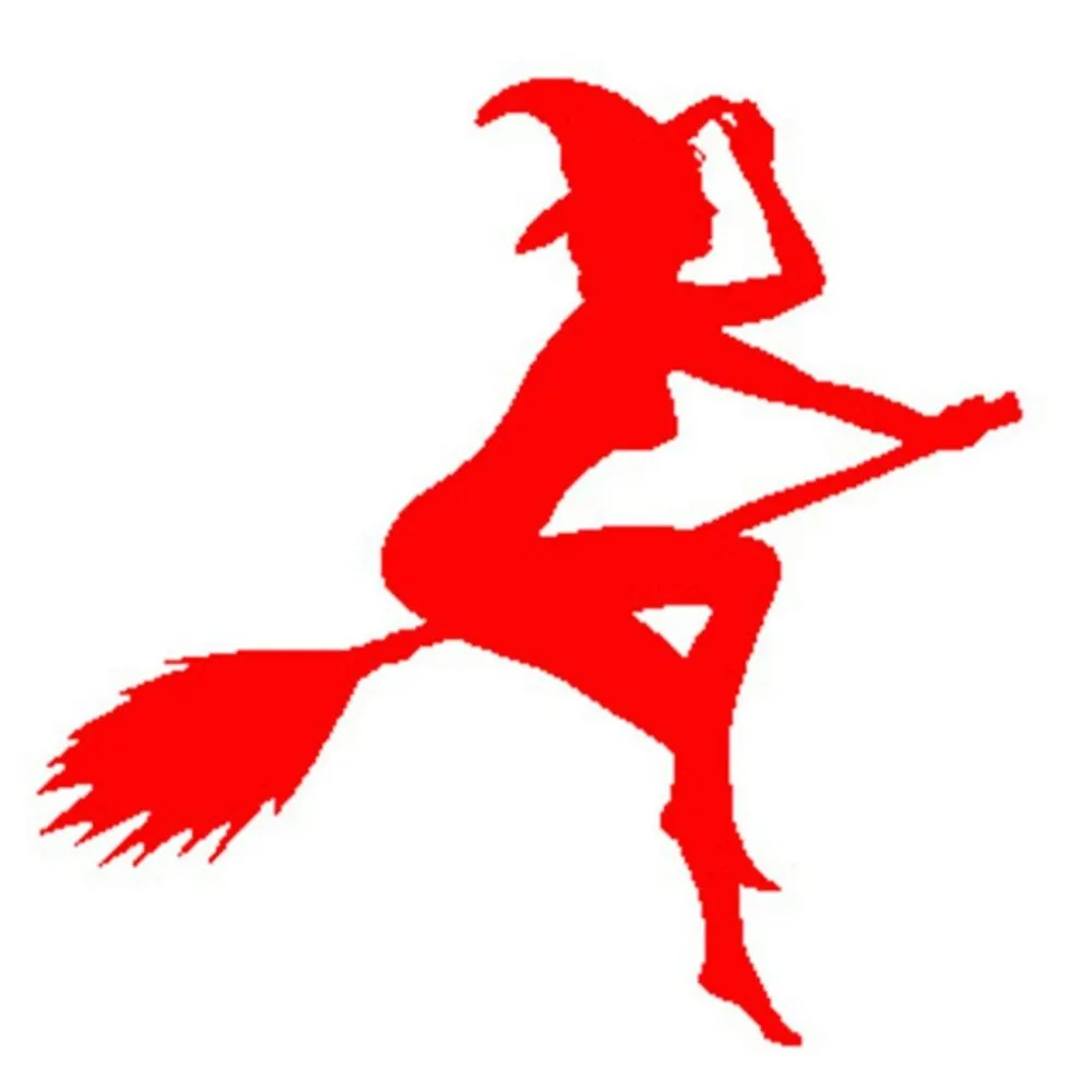 

WICKED WITCH SEXY NUDE BROOM Car Halloween Sticke