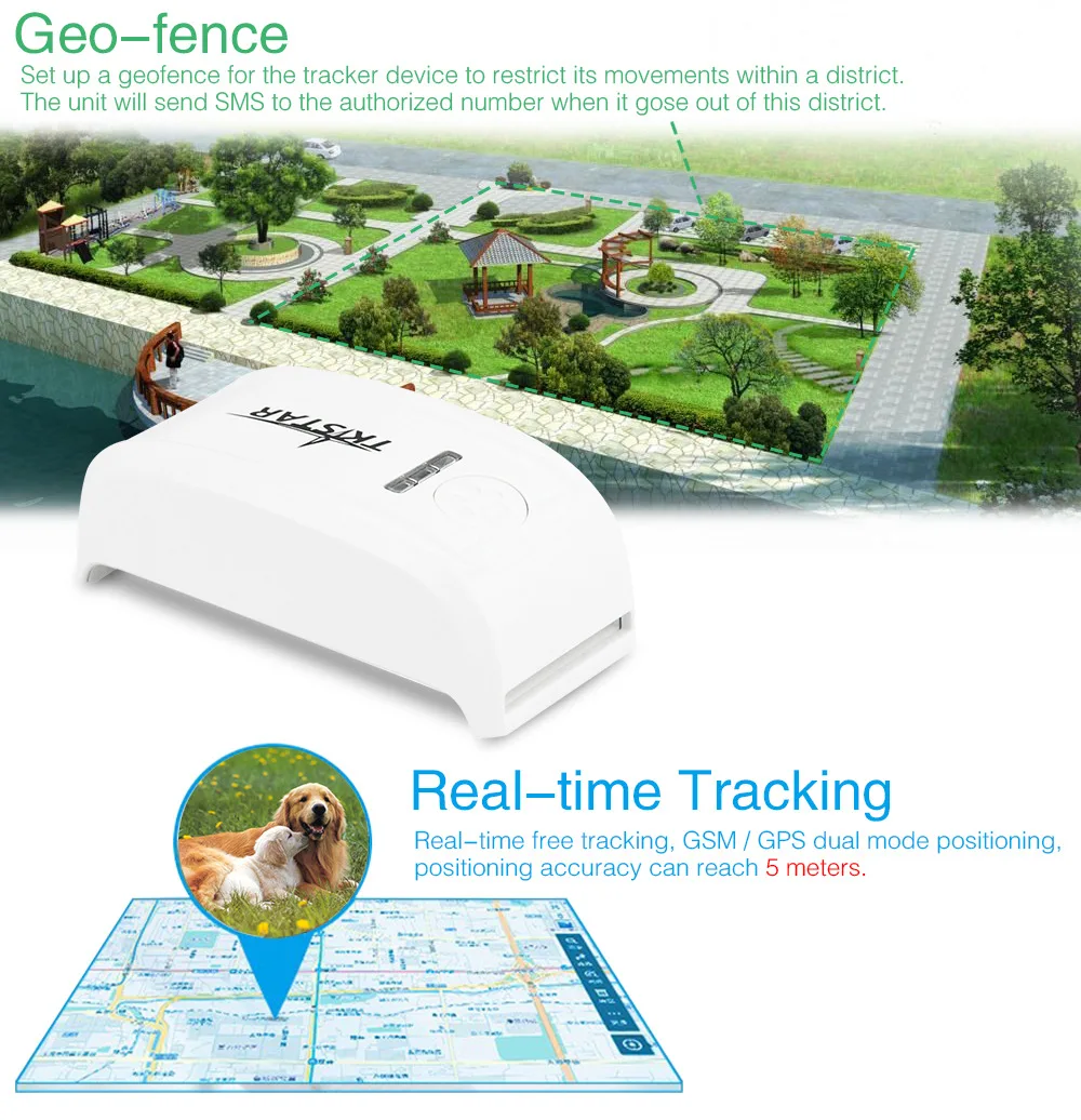 

100% Original tkstar Tracker TK909 pet gps gsm gprs tracker Locator GPS Tracking device with collar for dog cat free web APP