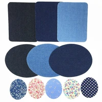 fabric iron on patches appliques with glue back elbow patches repair pants for jean clothing and jean pants apparel sewing