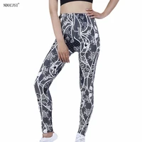 nducjsi leggings women flowes print pants high waist trousers fitness top sales polyester sexy jeggings breathable workout