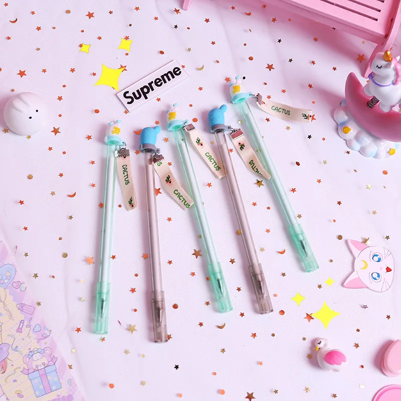 1 шт. Новинка кактус завод прозрачный стержень чернила для гелевой ручки маркер