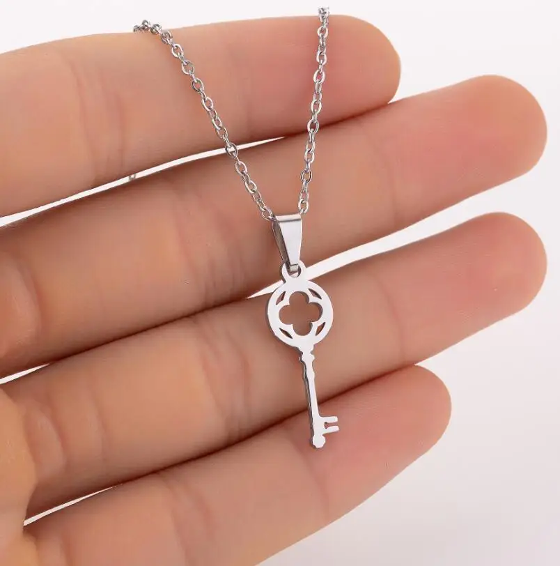 

30pcs Stainless Steel Necklace For Women Man Key Choker Pendant Engagement Jewelry