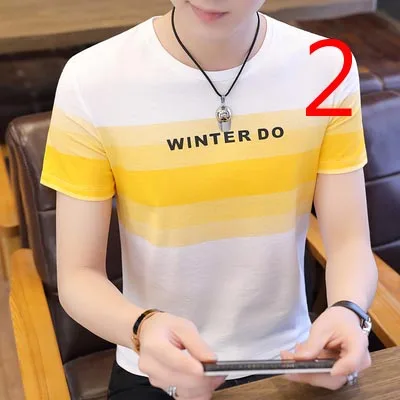 

Men's round neck short-sleeved t-shirt summer men's cotton loose t-shirt printed half-sleeved shirt