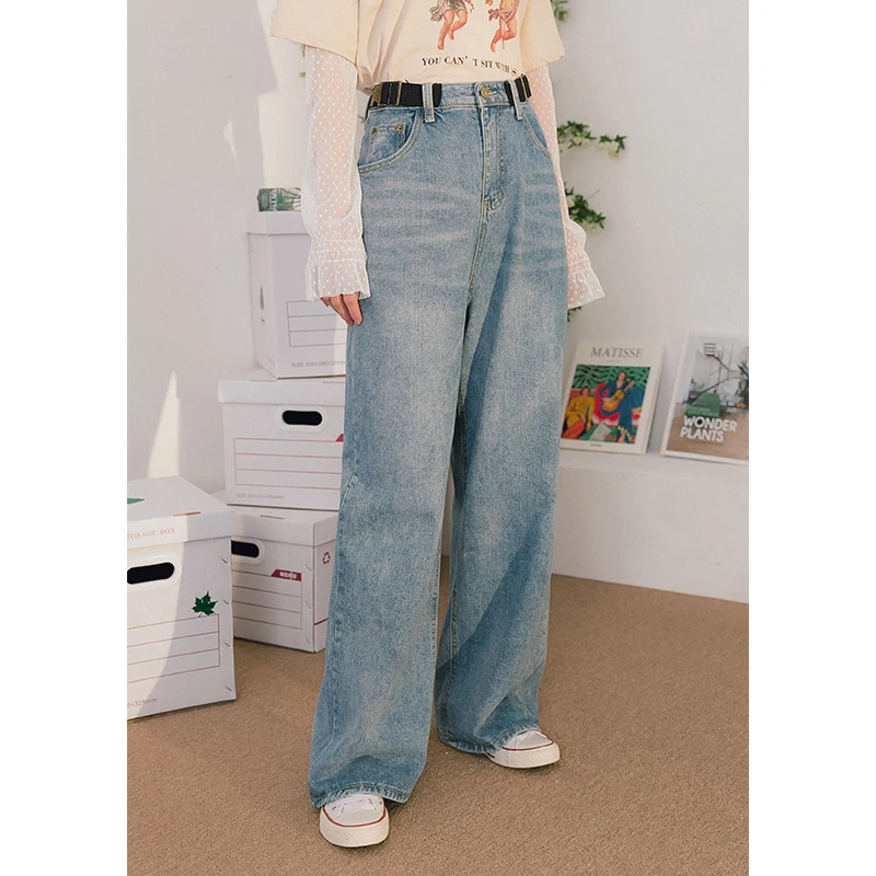 Джинсы-бойфренды широкие с завышенной талией летние | Женская одежда