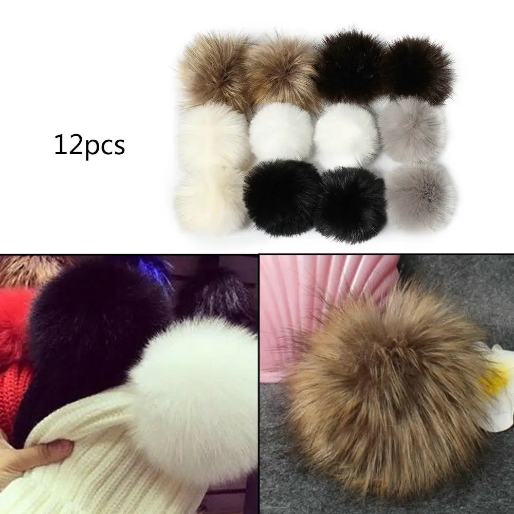 12 шт./лот помпон из искусственного меха кроличьего для сумки автомобильного