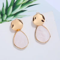 hocole fashion gold acrylic drop earrings for women 2019 vintage geometric round heart dangle earring statement jewelry brincos