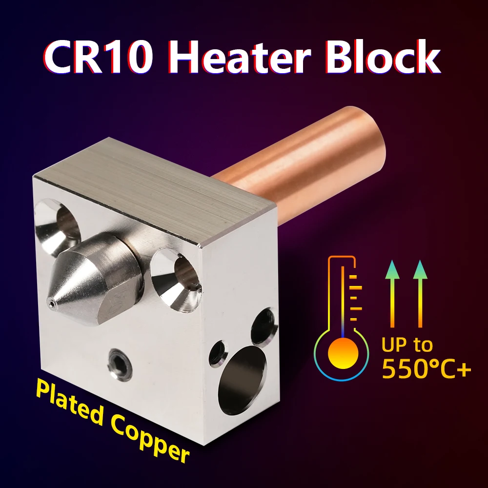

Cr10 Brass/Aluminum/Copper plated heatblock is suitable for Creality Ender 3 Mk7/Mk8/Mk9 extruder hot end extruder Micro Swiss