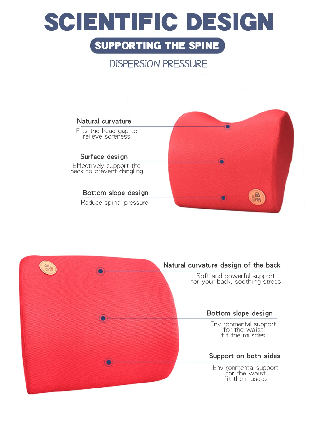 Car Pillow Memory Cotton Foam Headrest Neck Warm Winter Car Seat Support Lower Back Cushion Lumbar Support Rest Auto Accessories