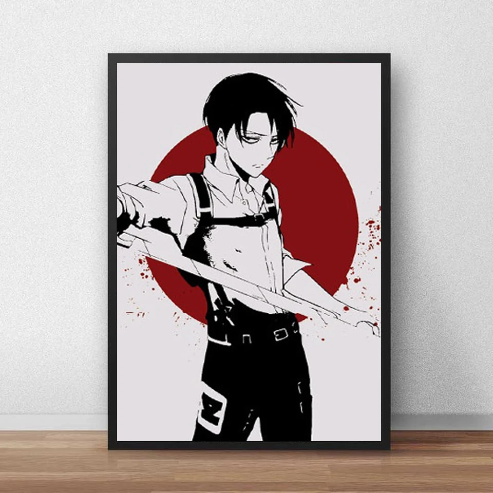 Современные высококачественные постеры и печати аниме Муралов с образами Эрена, Атакующего Гигантского Йегера, Леви Аккермана на холсте живописи детской картинки.