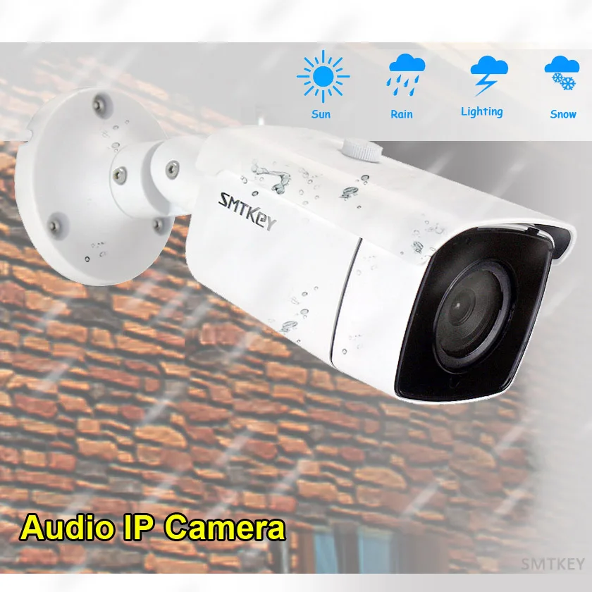 SMTKEY H.265 + 8.0MP 4K OS08A10 DC 12 В/48 в POE 8MP IPC аудио сетевая ip-камера Onivf Водонепроницаемая