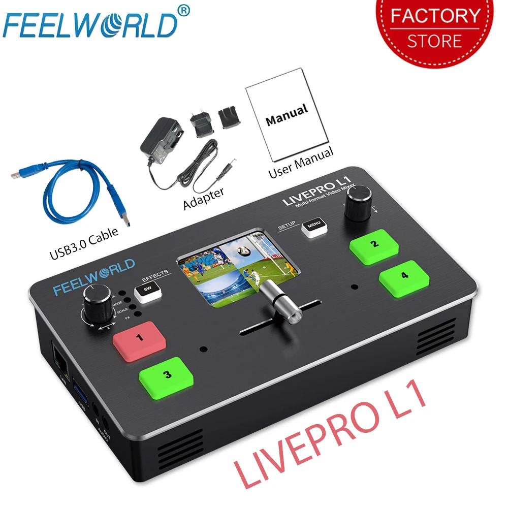 FEELWORLD многоформатный коммутатор для видео с 4 входами HDMI микшер USB 3 0 нескольких