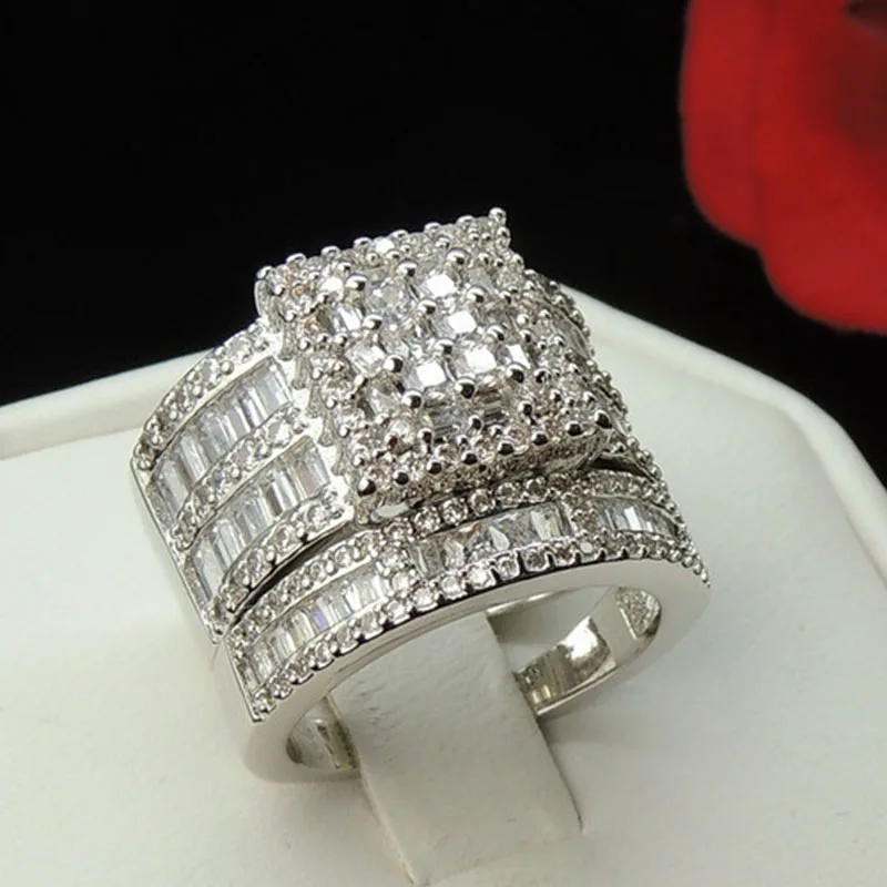 Большие кольца для мужчин и женщин Iced Out Bling квадратное кольцо хип-хоп микро проложенные Стразы золотого цвета ювелирные аксессуары Z4N942 - Цвет основного камня: Ring K969