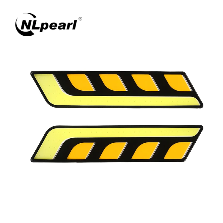 Армейский зеленый Nlpearl 2x автомобильный светильник в сборе Автомобильный светодиодный противотуманный светильник дневные ходовые огни двойной цвет белый желтый авто DRL COB Авто Дневной светильник 12 В - Цвет: Армейский зеленый