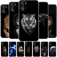 ferocious tiger lion cartoon phone case for xiaomi redmi note 10 9 9s 8 7 6 5 a pro s t black cover silicone back pre style