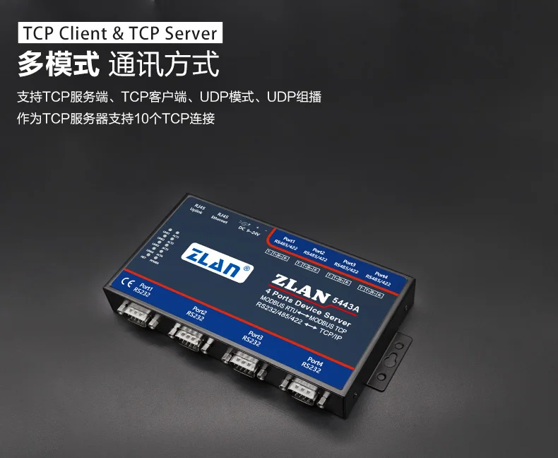 Сервер связи с последовательным портом 4 порта RS232/485/422 для модуля Ethernet сетевой