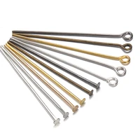 200pcslot 18 20 30 40mm metal eye head pins flat head pins findings for diy jewelry making supplies handmade craft accessories