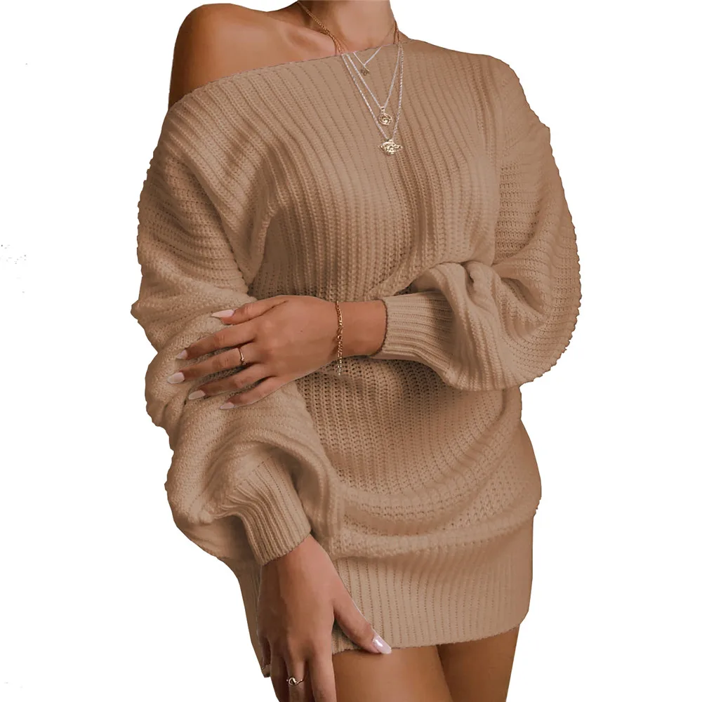 

2020 Women Sweater Loose Knitted Knee Lengt Pullover Sexy Autumn Winter Warm Adults Long Sleeve V-neck Argyle