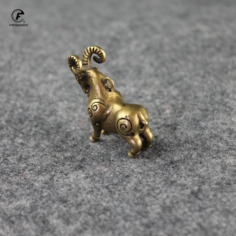 Медный лидер овец маленькие украшения античная латунь миниатюрная Статуэтка