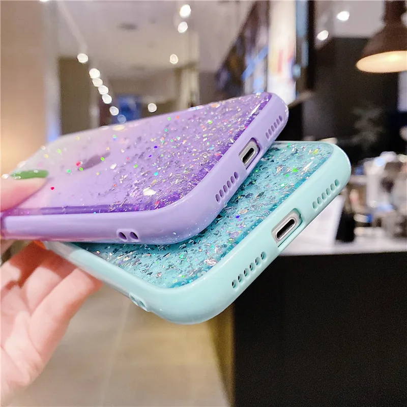 Яркий блестящий мягкий чехол из ТПУ с сердечками для huawei P30 Pro чехол-накладка p20 Lite