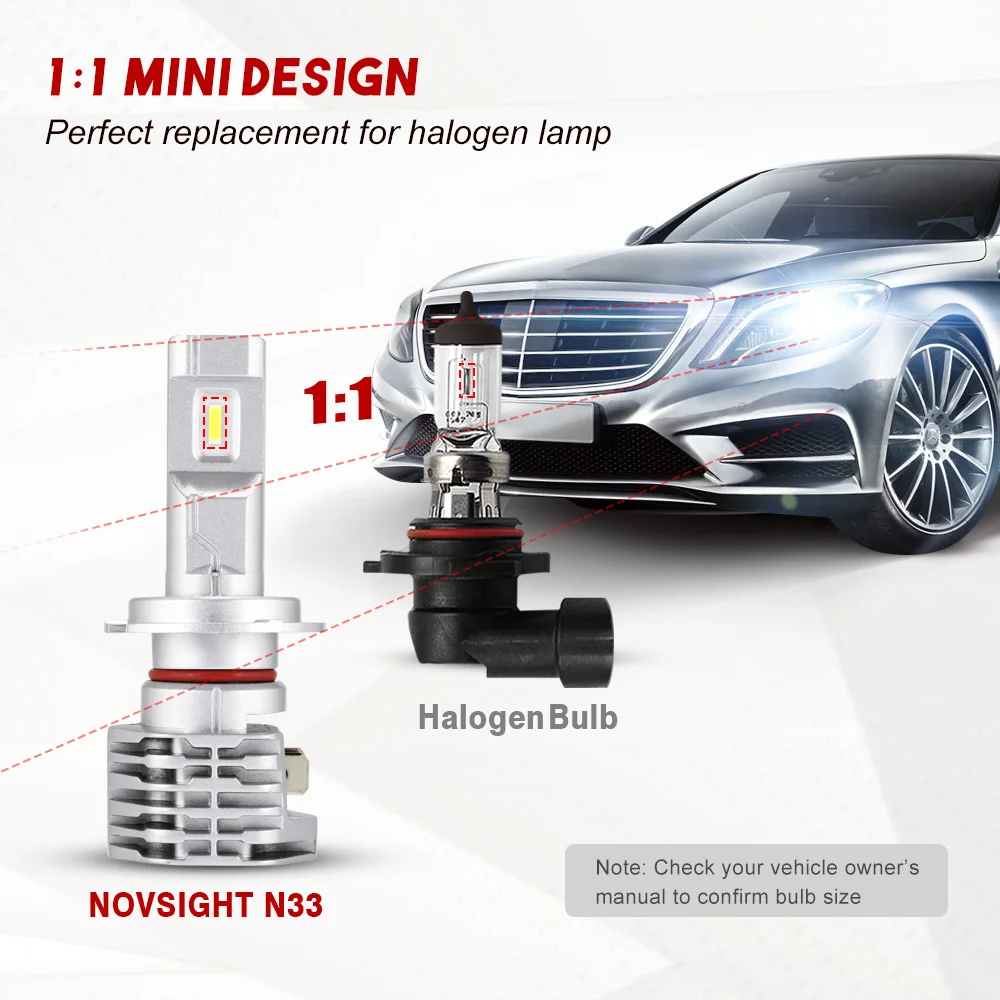 NOVSIGHT H4 LED H7 H11 H8 HB4 HB3 автомобильные лампы для фар машины 50 Вт 8000LM Стайлинг