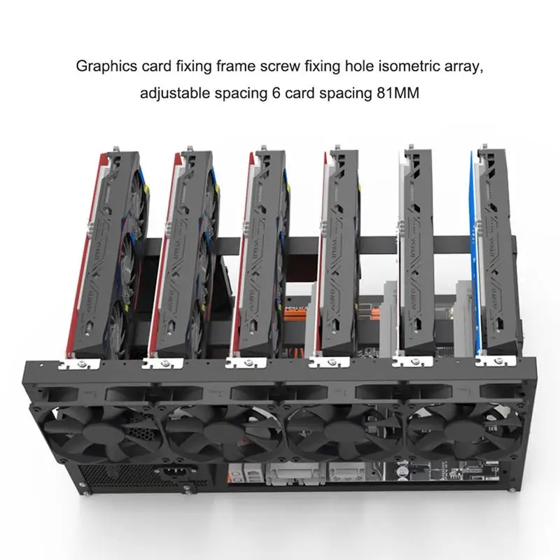 

6 GPU Mining Case Steel Open Air Miner Mining Rig Computer Case ETH Frame Rig for Bitcoin Miner Kit Unassembled Ethereum