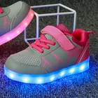 Модная детская обувь с подсветкой; 2018; Зарядка через USB; Обувь с корзиной; Светильник для детей; Повседневные светящиеся кроссовки для мальчиков и девочек; Светящаяся обувь