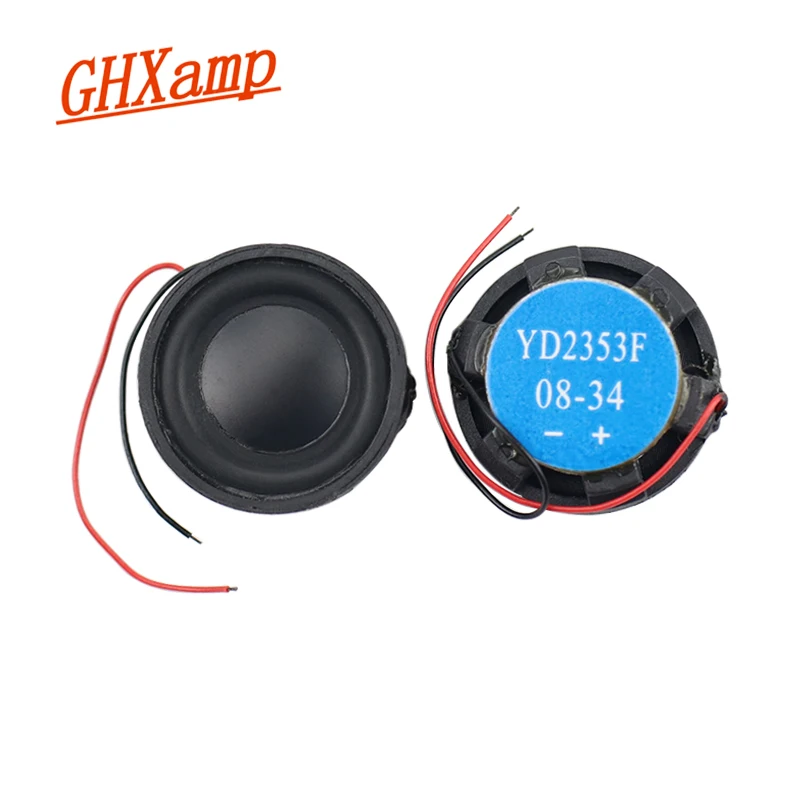 

Ghxamp 23mm Mini Fulll Range Loudspeaker 8ohm 2w Long stroke Rubble Edge Round Full Frequency Speaker 2pcs