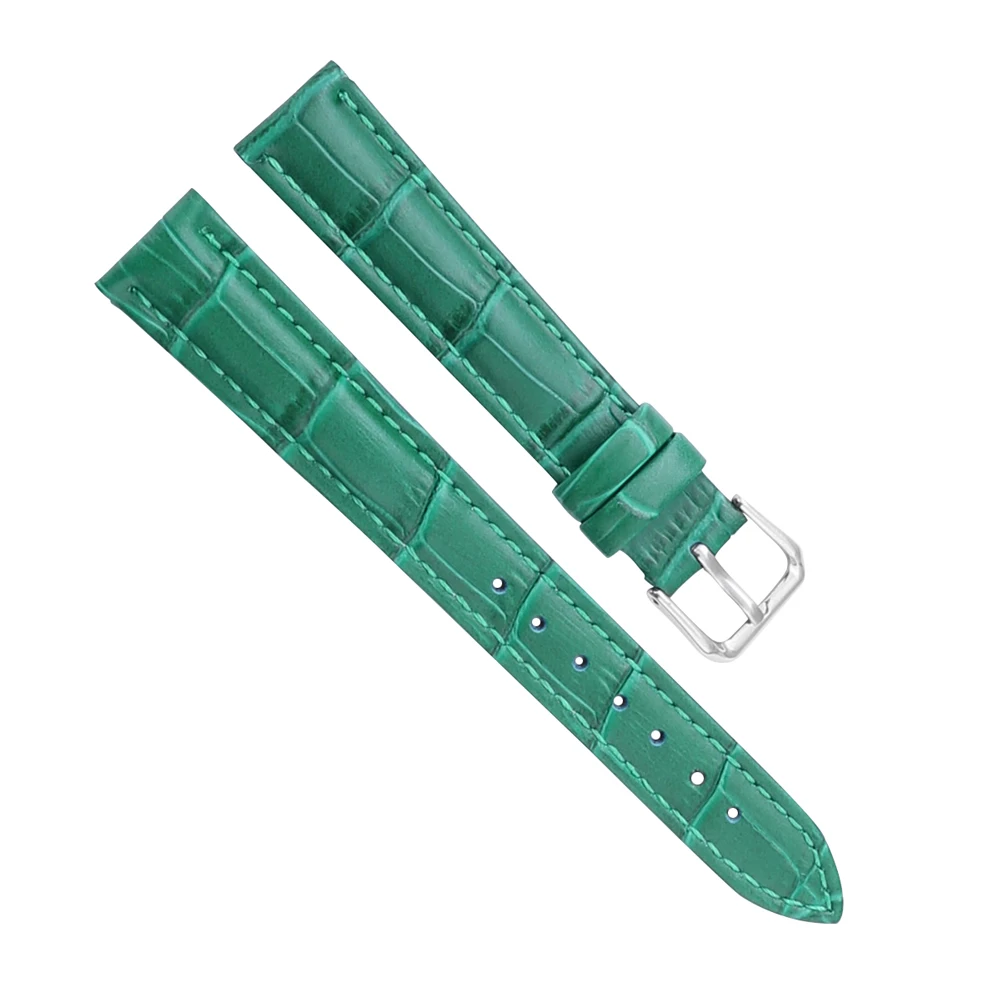 

Watchbands Genuine Leather WatchBand Stainless Steel Buckle Clasp watch band leather strap 12,14, 16,18,19, 20,21,22,24mm
