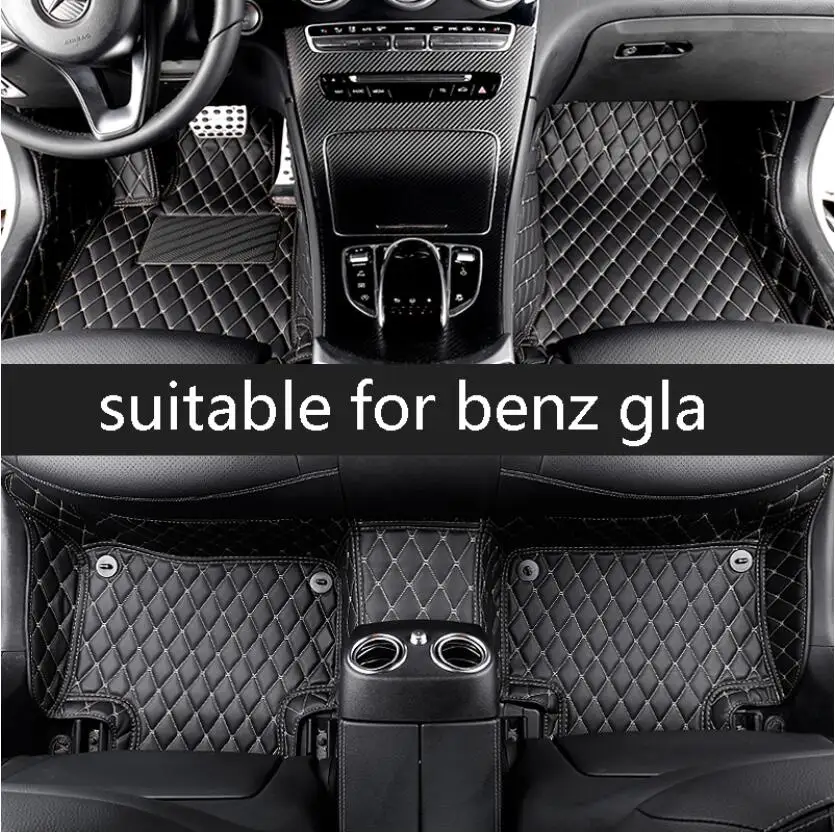 for leather car floor mat for mercedes benz gla GLA200 gla260 gla300 X156 2013 2014 2015 2016 2017 2018 2019 accessories