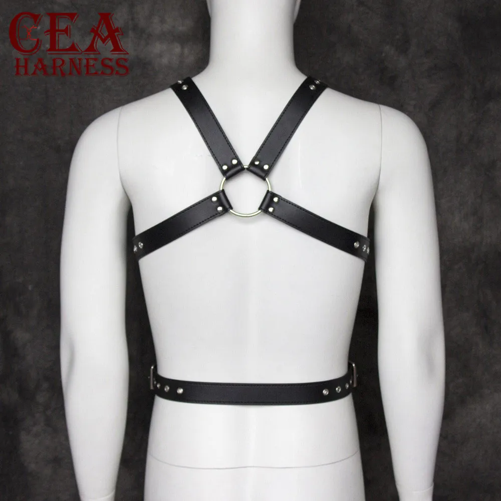 CEA.HARNESS, мужской бондаж, нижнее белье, гей, тело, бондаж, кожаный жгут, для мужчин, гей, готический, косплей, тело, грудь, Половина ремня, костюм