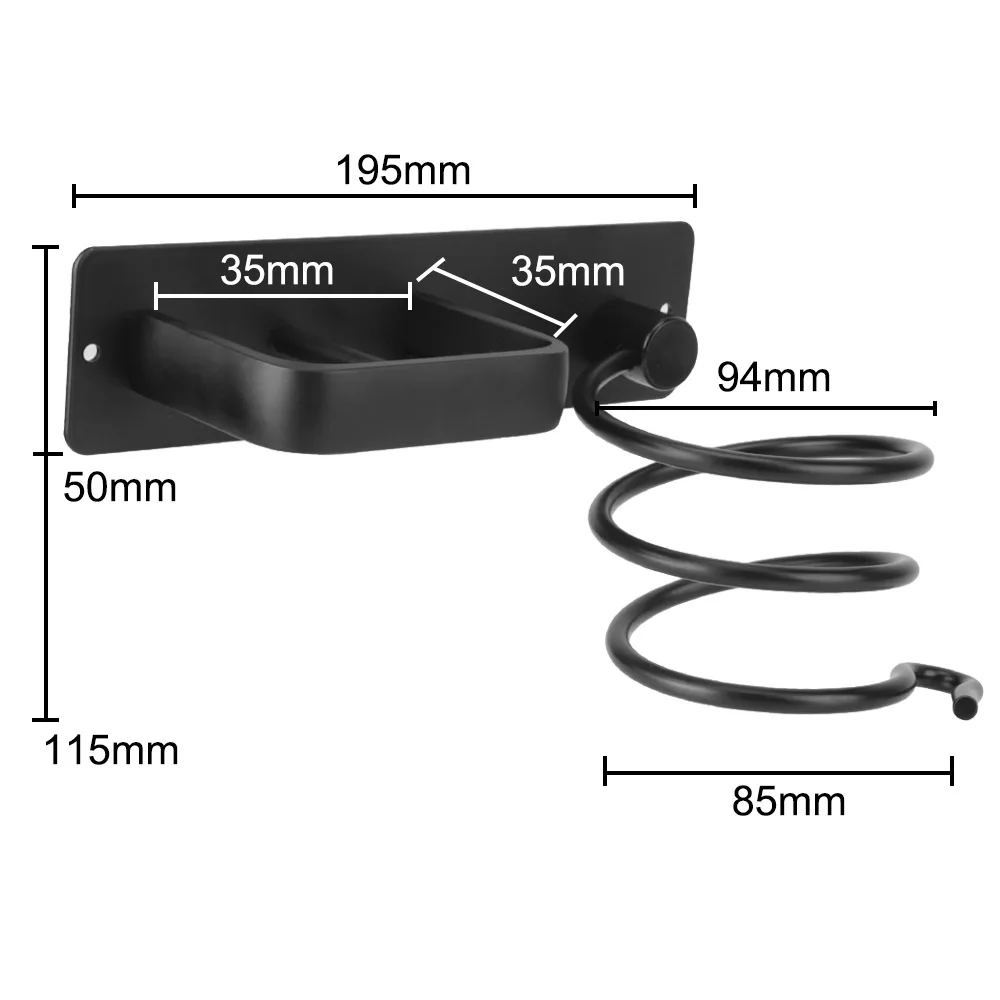 

Wall Mounted Hair Dryer Holder Rack Organizer Bathroom Shelf Storage Accessories Hair Straightener Holder Storage Rack