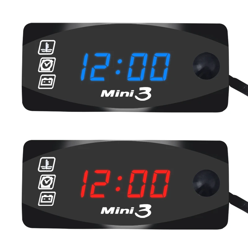 

Universal Motorcycle Multifunction Waterproof Dust-proof LED Digital Voltmeter Watch Thermometer Voltmeter New Accessories