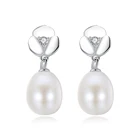 Женские гипоаллергенные серьги-гвоздики MetJakt, из чистого серебра S925 пробы, с пресноводным жемчугом 7-8 мм