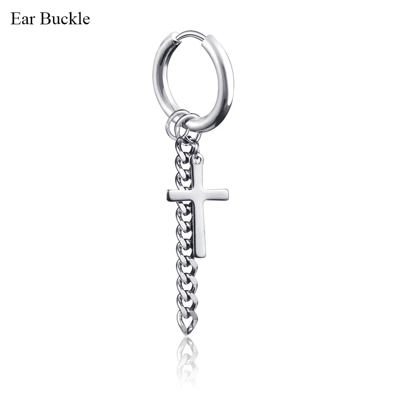 

1 pair Punk Black Multiple Styles Stainless/Titanium Steel Stud Earrings For Men and Women Gothic Street Pop Hip Hop Ear Jewelry