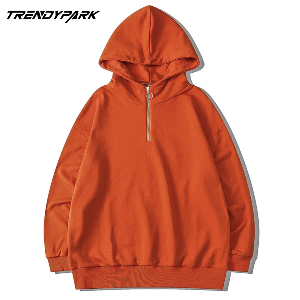 Мужские толстовки в стиле хип хоп однотонный оранжевый Повседневный пуловер 2020