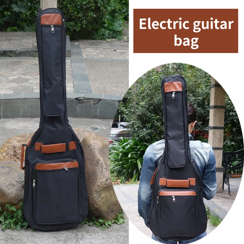 verdicken gitarre fall 8mm elektrische bass taschen 600d wasserdichte rucksäcke gitarre abdeckung mit schulter riemen schwarz handtaschen xa261m