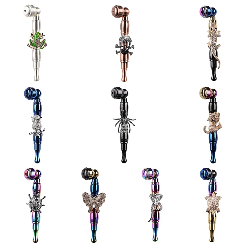 

Zinc Alloy Metal Skull Smoking Pipe Metal Bowl Smoking Fashiion Hand Spoon Pipe Tobacco Fit Dry Herb Pipes Smoking 10 Colors