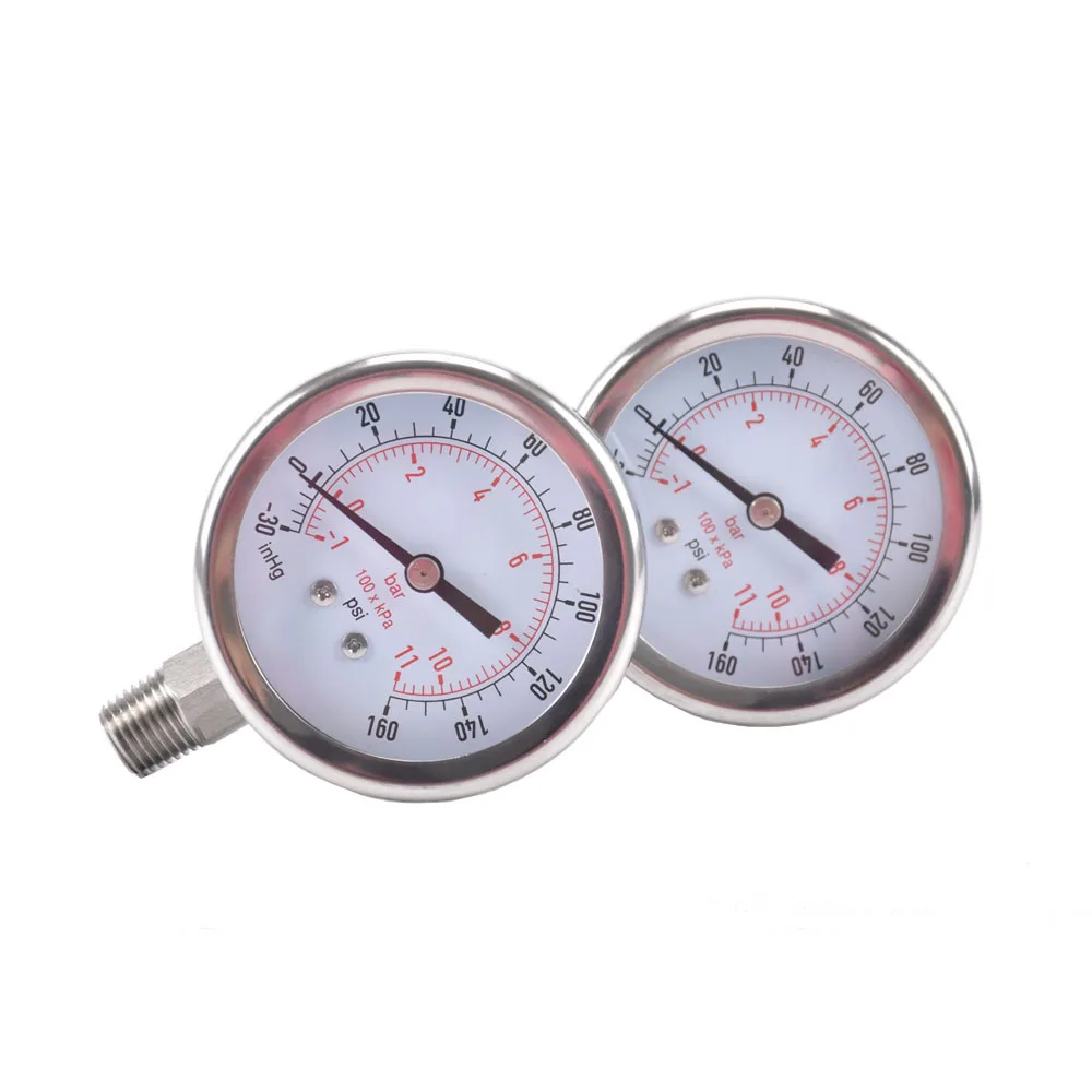 

Манометр отрицательного давления, прибор для наполнения глицерином-1/4 "Mnpt, устанавливается снизу