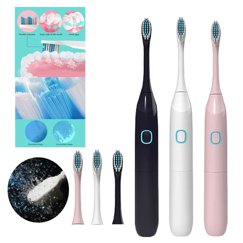 Electric Toothbrush Tooth brush adult Waterproof Ultrasonic automatic with 1 Replacement Brush Heads Battery Teeth | Бытовая техника