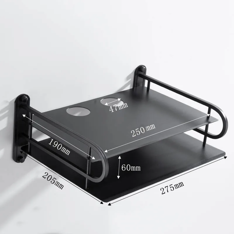 

Black Metal Wireless Wifi Router Storage Box Telephone Storage Rack Wall Mounting TV Set-Top Box Holder Rack Metal Shelf Bracket