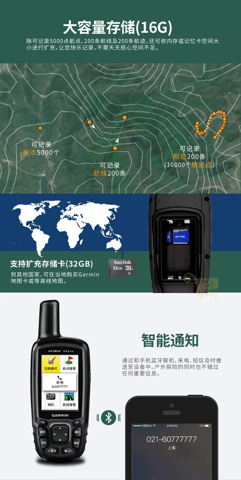 GARMIN Jiaming 639sc открытый ручной gps позиционер Beidou спутниковая навигация Mapper трубка
