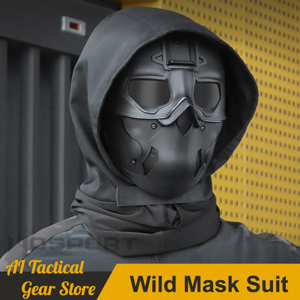 

New Tactical Airsoft Mask Comes with Headgear Suit Can Carry Variety Night Vision Devices Cosplay Multi-Function Protect Gear
