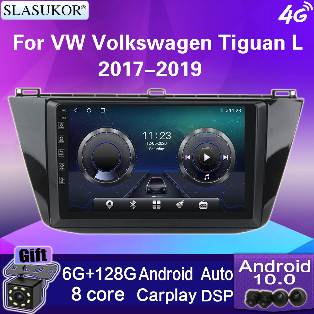 Автомобильный радиоприемник 10 дюймов для VW Volkswagen Tiguan L 2017 2018 2019 Android DSP стерео