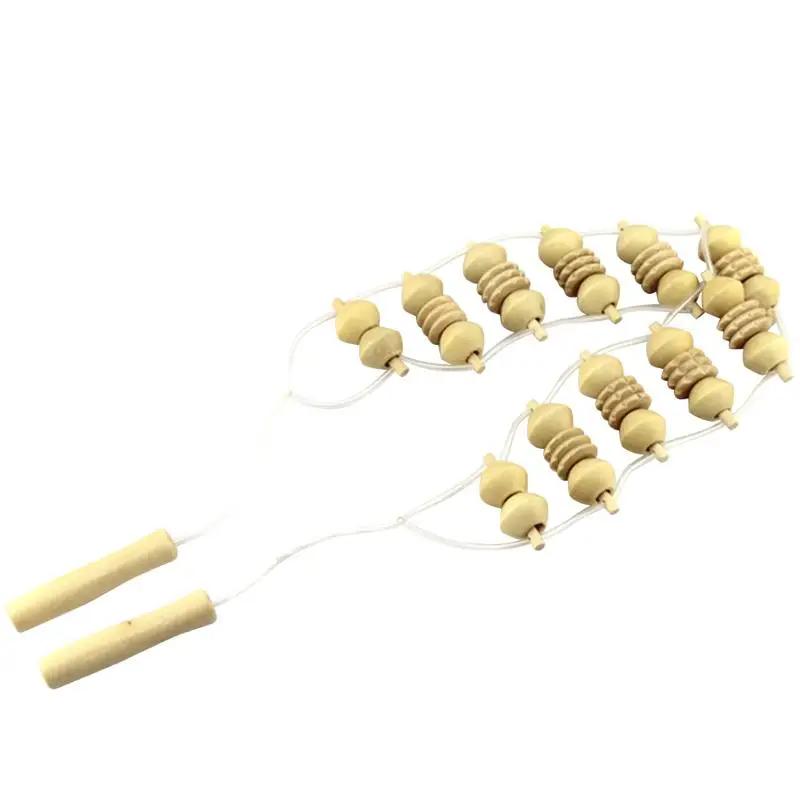 

Wood Back Body Massager Roller Stress Relief Wooden Tool Fitness Neck Leg Waist Self Health Care Manual Massage Mixed Color