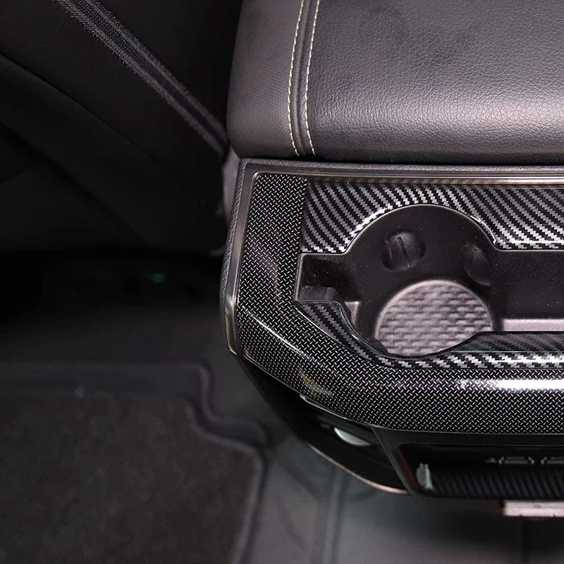 

for Dodge Ram 1500 2019 2020 Car Accessories Rear Seat Water Cup Frame Cover Trim Carbon Fiber ABS