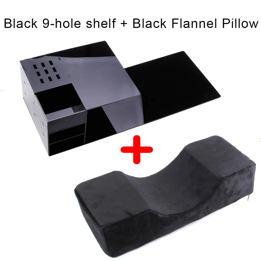 9 holes Black set D Наращивание ресниц фланелевая Полиуретановая подушка эргономичная память шеи ресниц полка для подушки для салонного использования прививка поддержка наращивание ресниц инструменты - Цвет: 9 holes Black set D