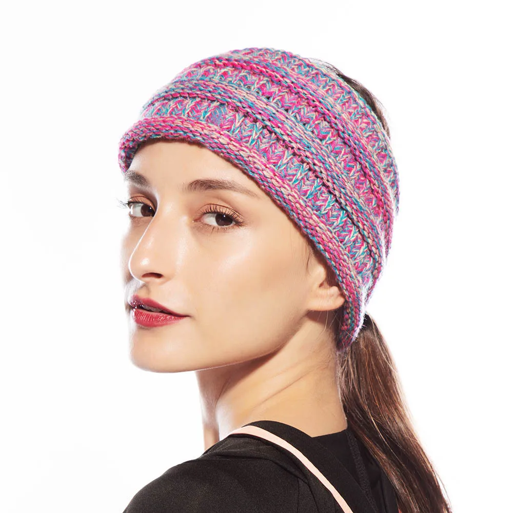 Новинка зимняя теплая однотонная женская зеленая вязаная крючком повязка на