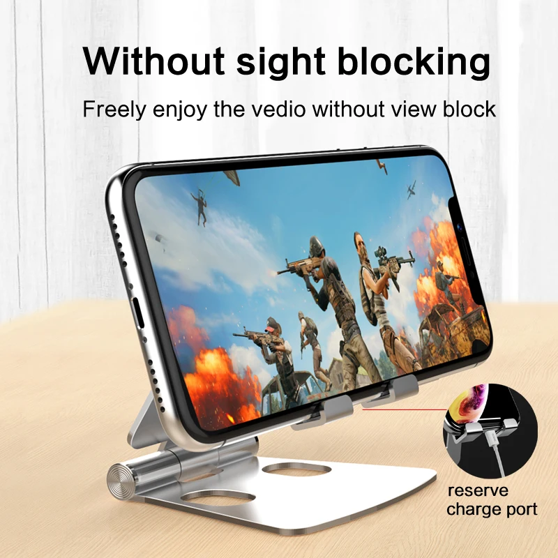 

Phone Stand for iPhone 11 Samsung Xiaomi mi 9 Foldable Metal Desk Phone Holder Mobile Phone Stand For iPhone 7 8 X XS