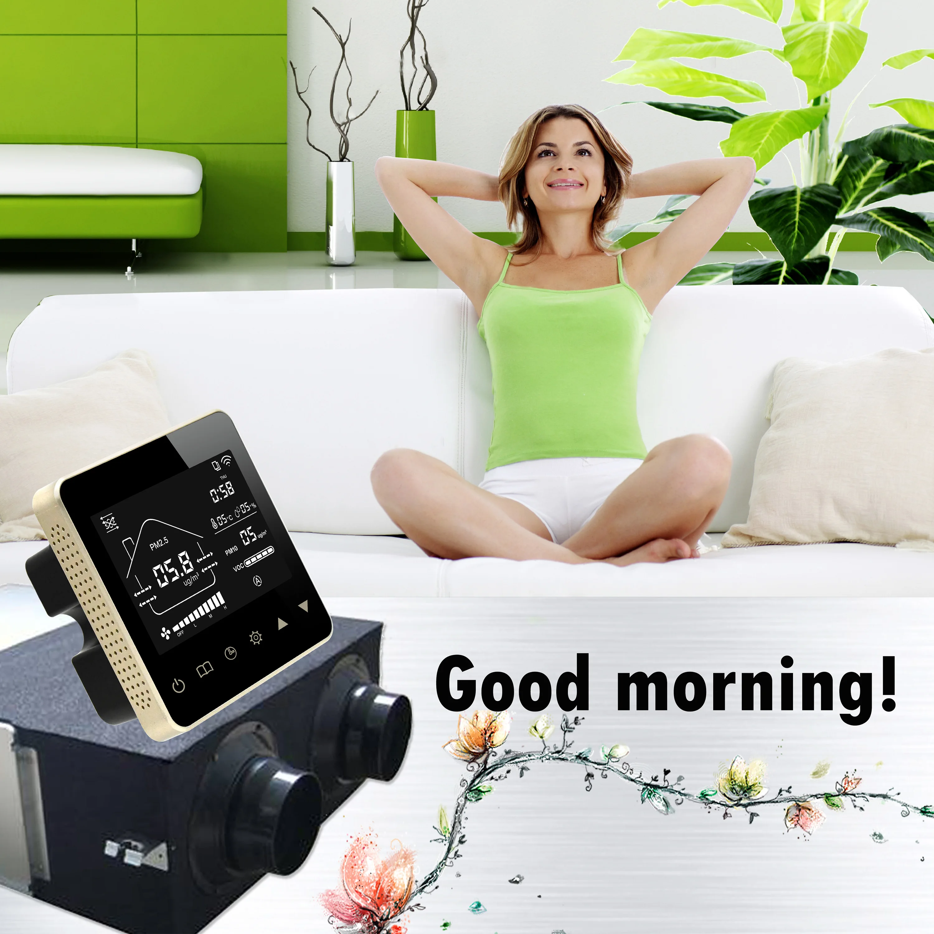 Датчик температуры и влажности HESSWAY VOC PM2.5 CO2 контроль/монитор Wi-Fi для системы