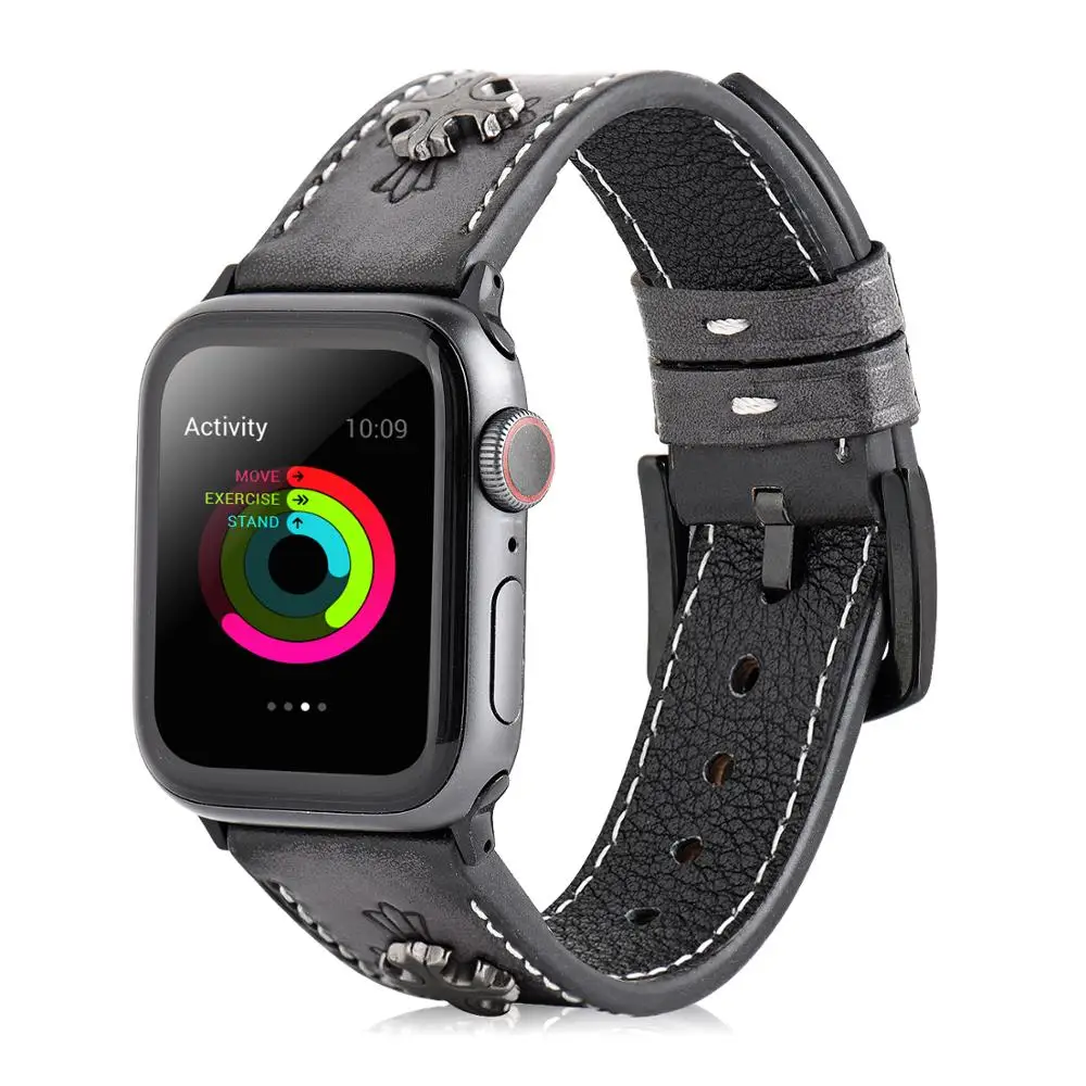 Новый дизайн натуральная кожа петля 42 44 мм для Apple watch 5 4 3 2 1 38 40 iwatch 3/2/1 Ремешок